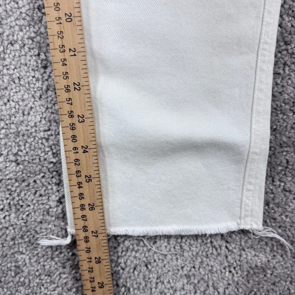 Lucky‎ Brand Drew Mom Jean White Distressed High Rise Button Fly Size 6/28 NEW